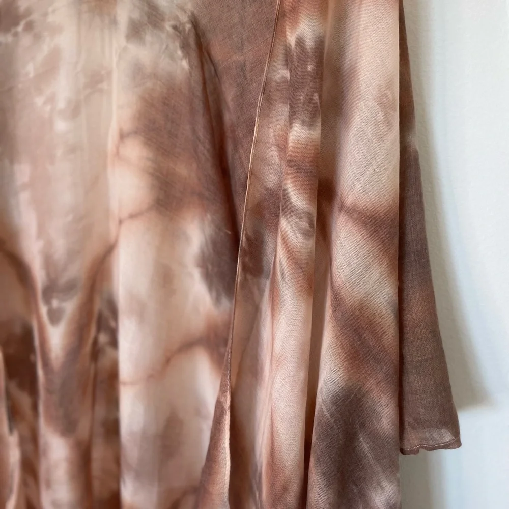 Brown Tie-Dye Womens Swim Cover-Up Kaftan